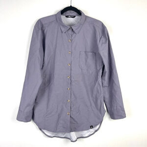 The North Face Stevie Long Sleeve Button Front Tunic Shirt Purple Size Medium